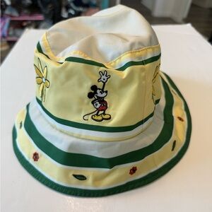 NWT Unisex Disney Parks Mickey Embroidered Yellow Bucket Hat